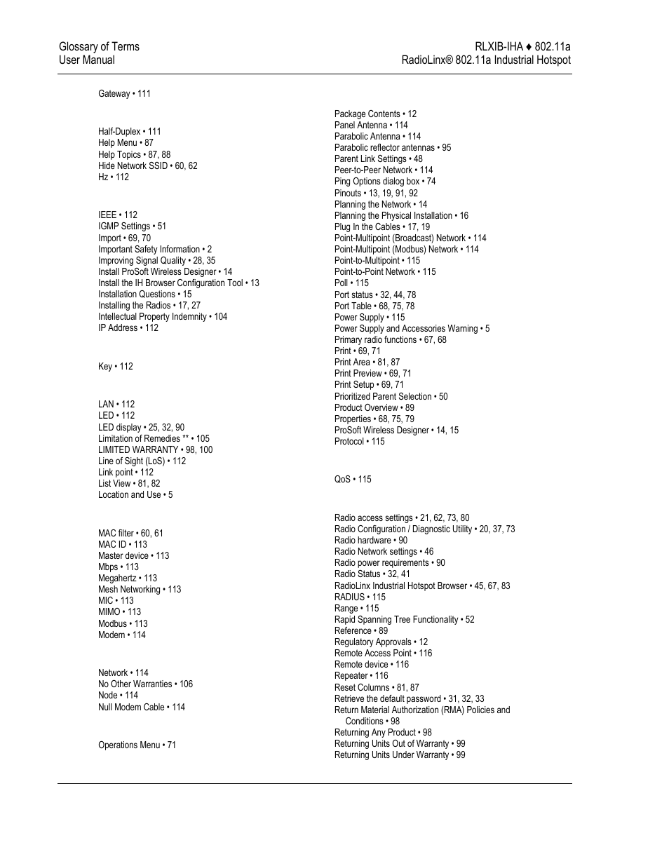 ProSoft Technology RLXIB-IHA-A User Manual | Page 122 / 123