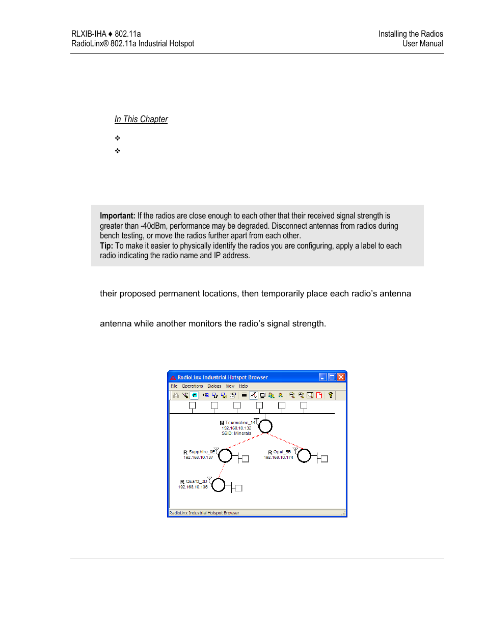 2installing the radios | ProSoft Technology RLXIB-IHA-A User Manual | Page 27 / 123