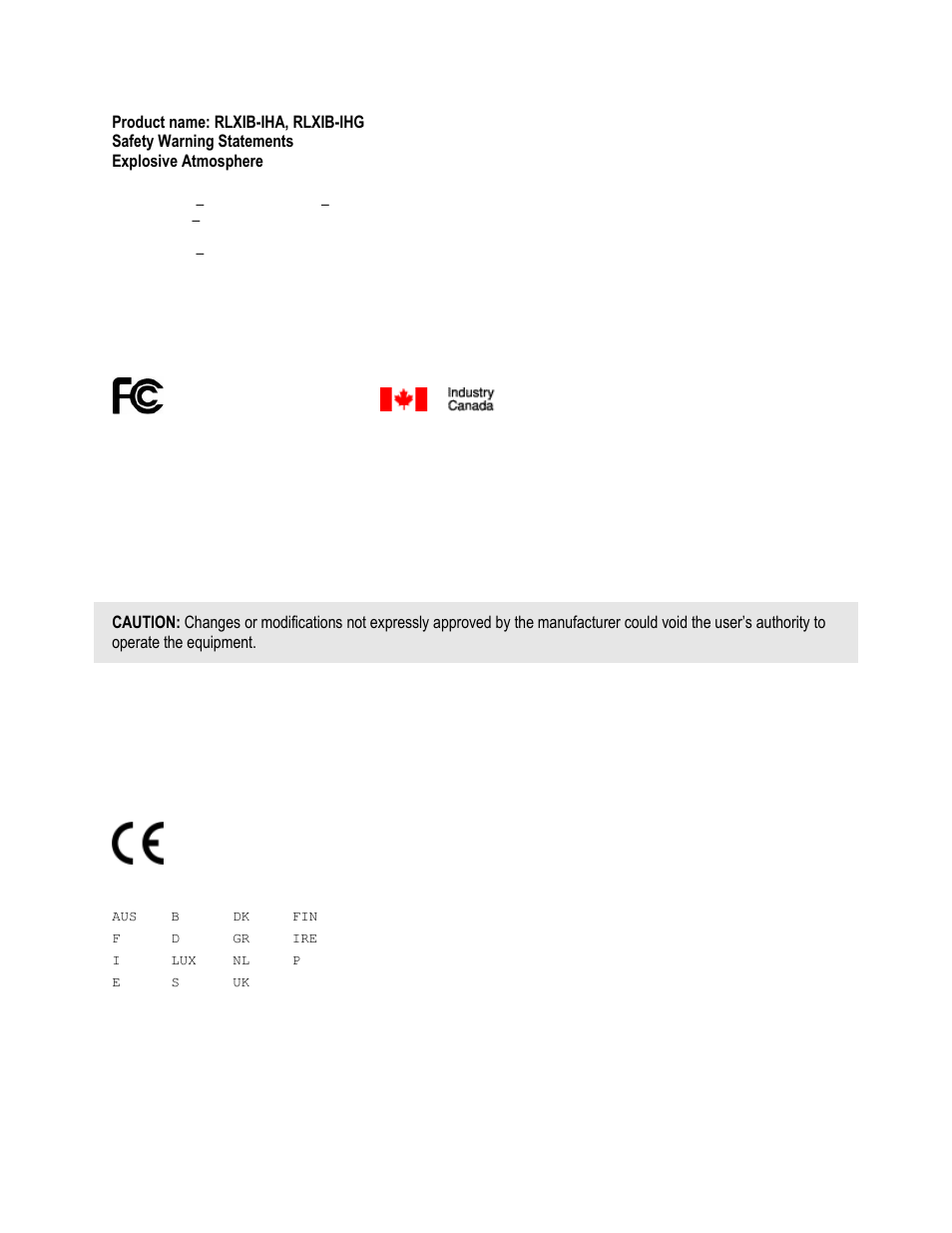 United states fcc & industry canada rules, European ce certification | ProSoft Technology RLXIB-IHA-A User Manual | Page 4 / 123