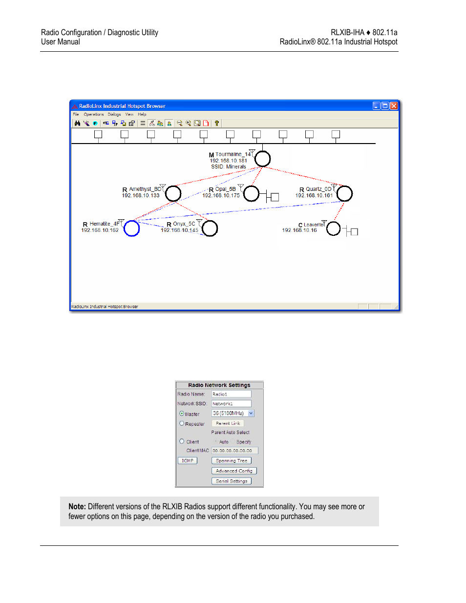 Radio network settings | ProSoft Technology RLXIB-IHA-A User Manual | Page 46 / 123