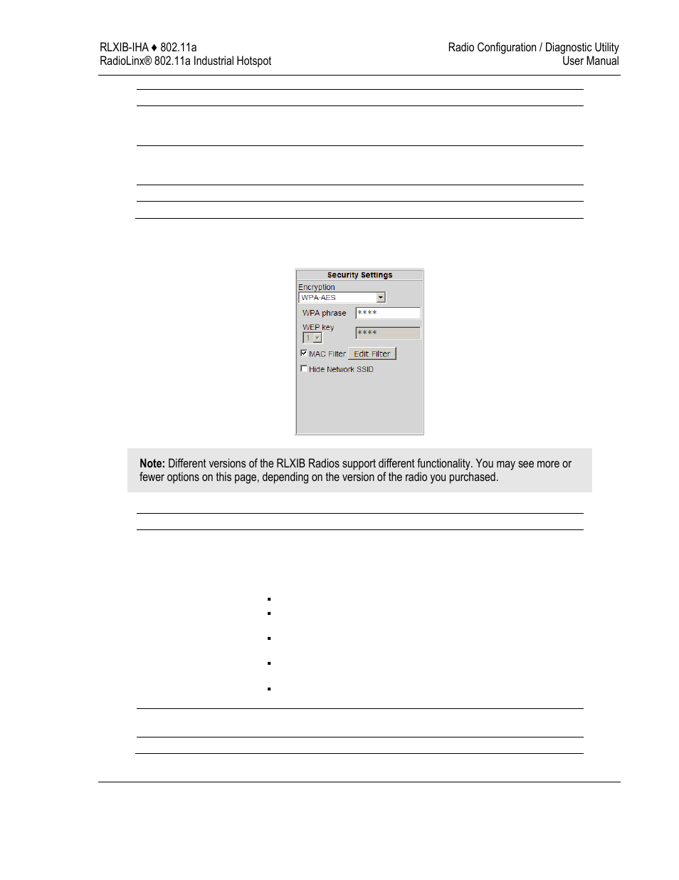 Security settings | ProSoft Technology RLXIB-IHA-A User Manual | Page 59 / 123