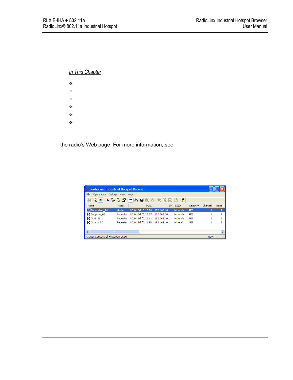 5radiolinx industrial hotspot browser | ProSoft Technology RLXIB-IHA-A User Manual | Page 67 / 123