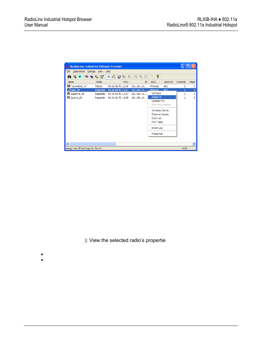 Primary radio functions | ProSoft Technology RLXIB-IHA-A User Manual | Page 68 / 123