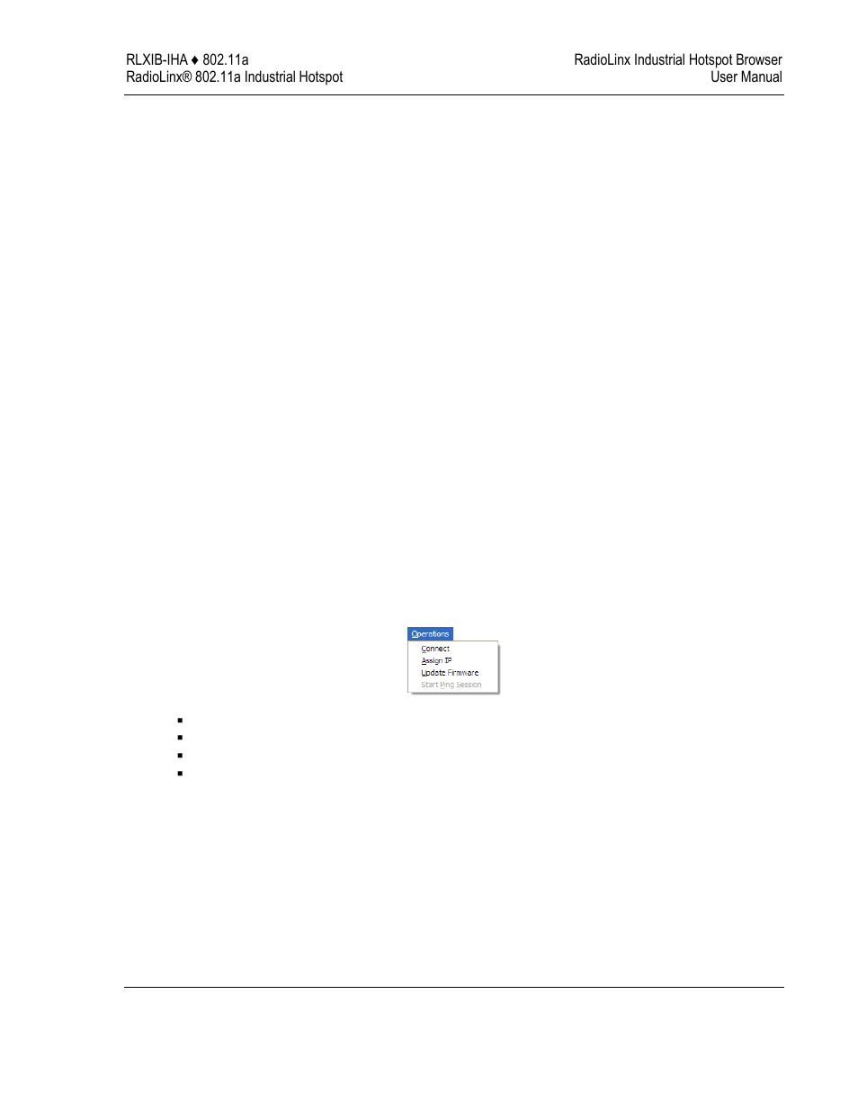 Operations menu, E 71) | ProSoft Technology RLXIB-IHA-A User Manual | Page 71 / 123