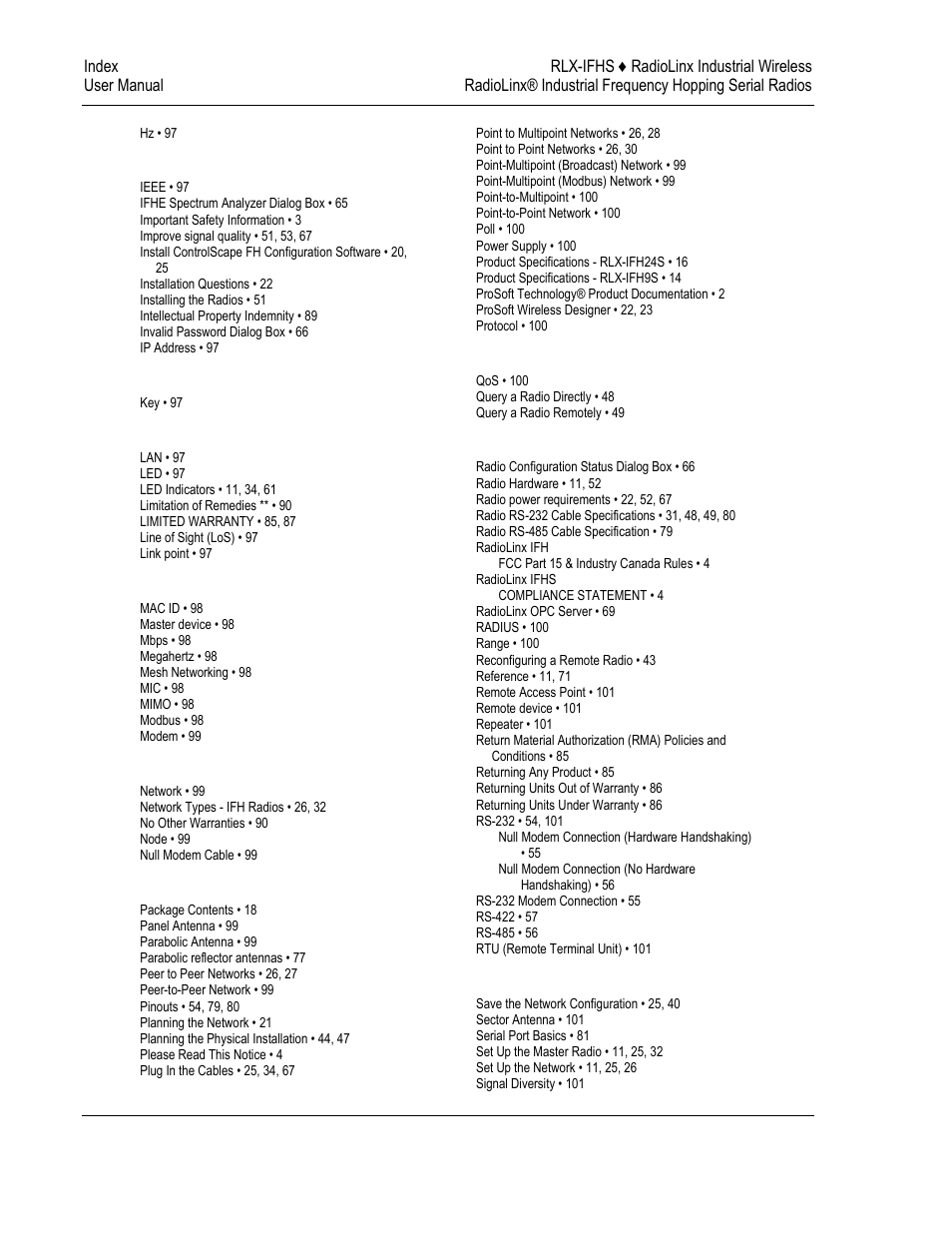ProSoft Technology RLX-IFH24S-A User Manual | Page 106 / 107