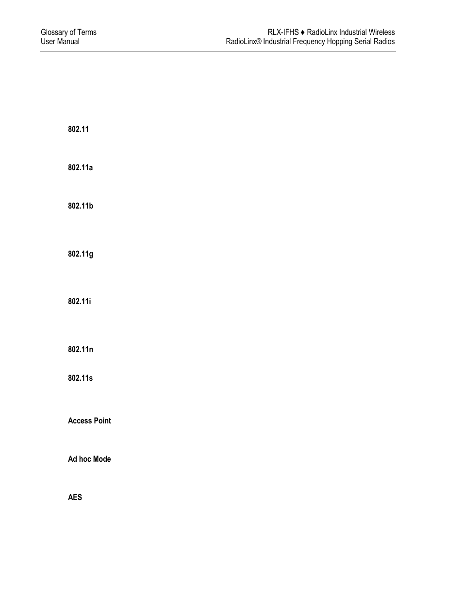 Glossary of terms | ProSoft Technology RLX-IFH24S-A User Manual | Page 92 / 107