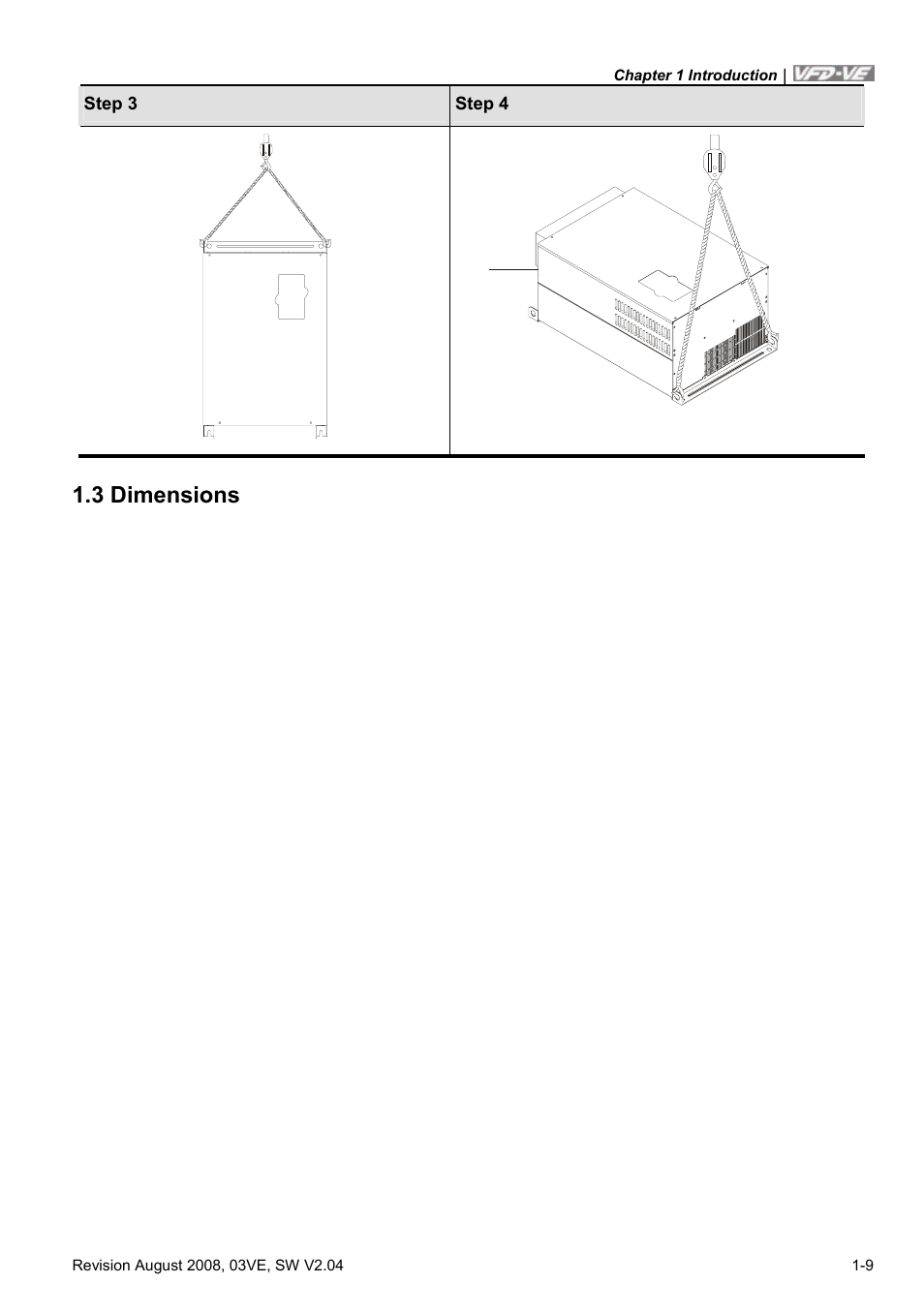 3 dimensions, 3 dimensions -9 | Delta Electronics AC Motor Drive VFD-VE Series User Manual | Page 18 / 291