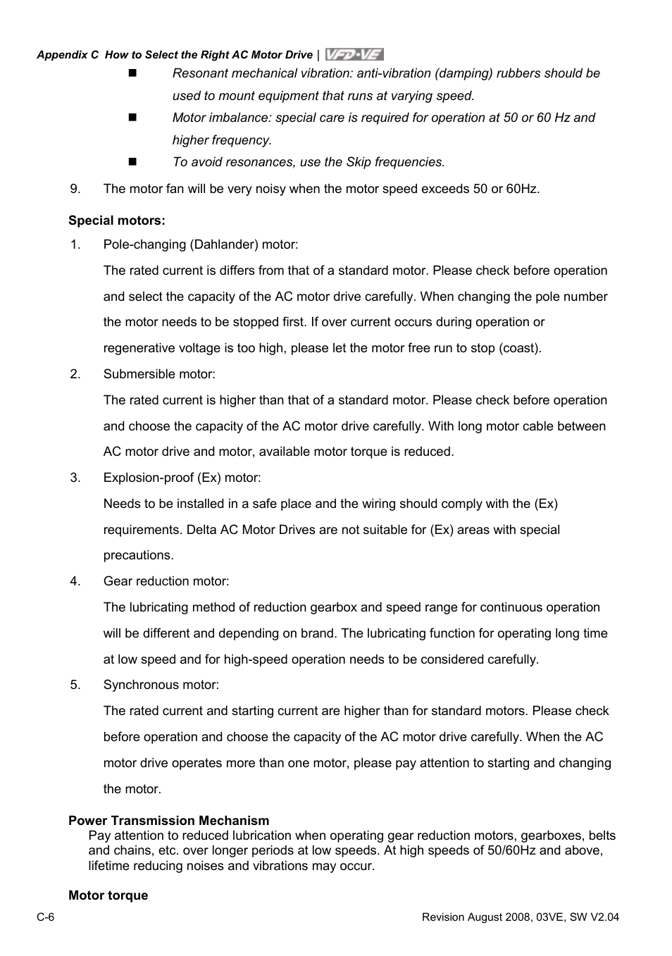 Delta Electronics AC Motor Drive VFD-VE Series User Manual | Page 289 / 291