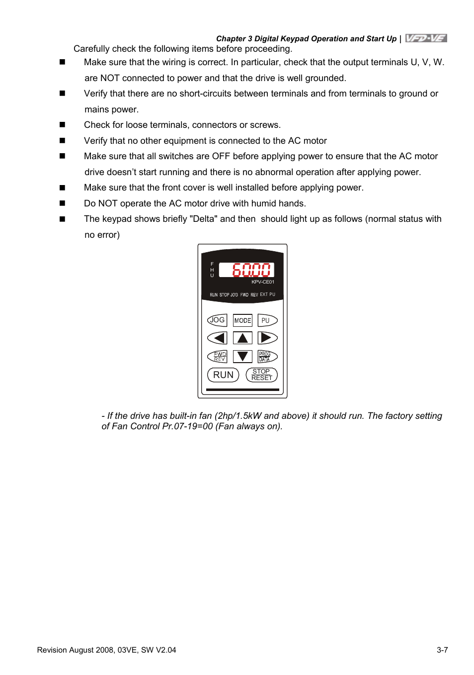 Delta Electronics AC Motor Drive VFD-VE Series User Manual | Page 46 / 291