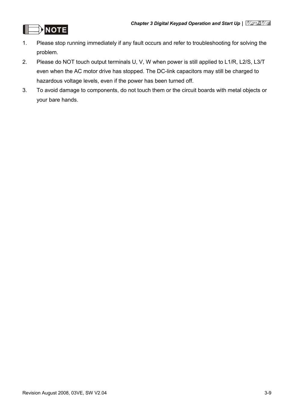 Delta Electronics AC Motor Drive VFD-VE Series User Manual | Page 48 / 291