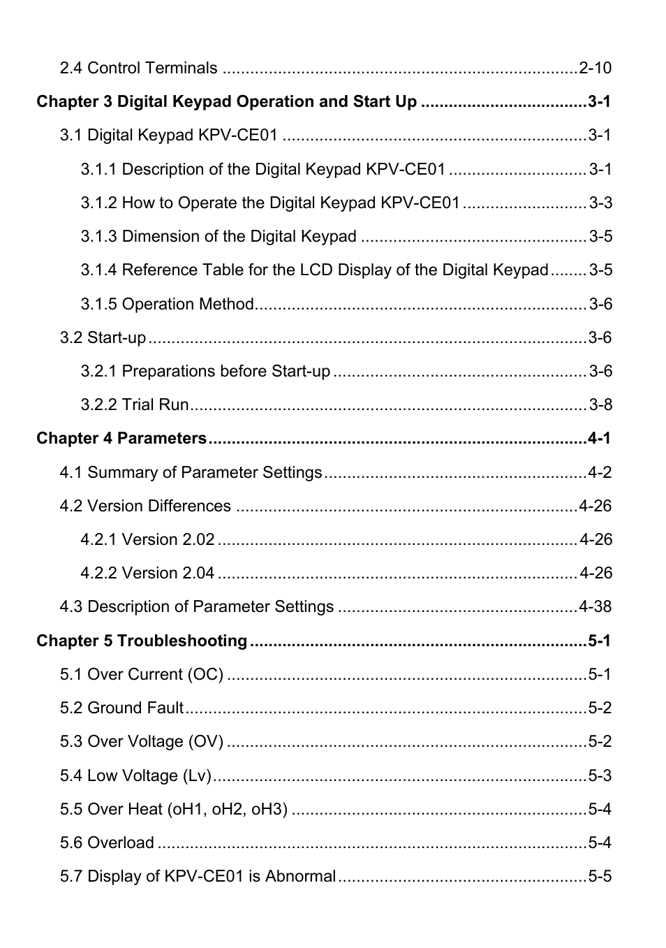 Delta Electronics AC Motor Drive VFD-VE Series User Manual | Page 7 / 291
