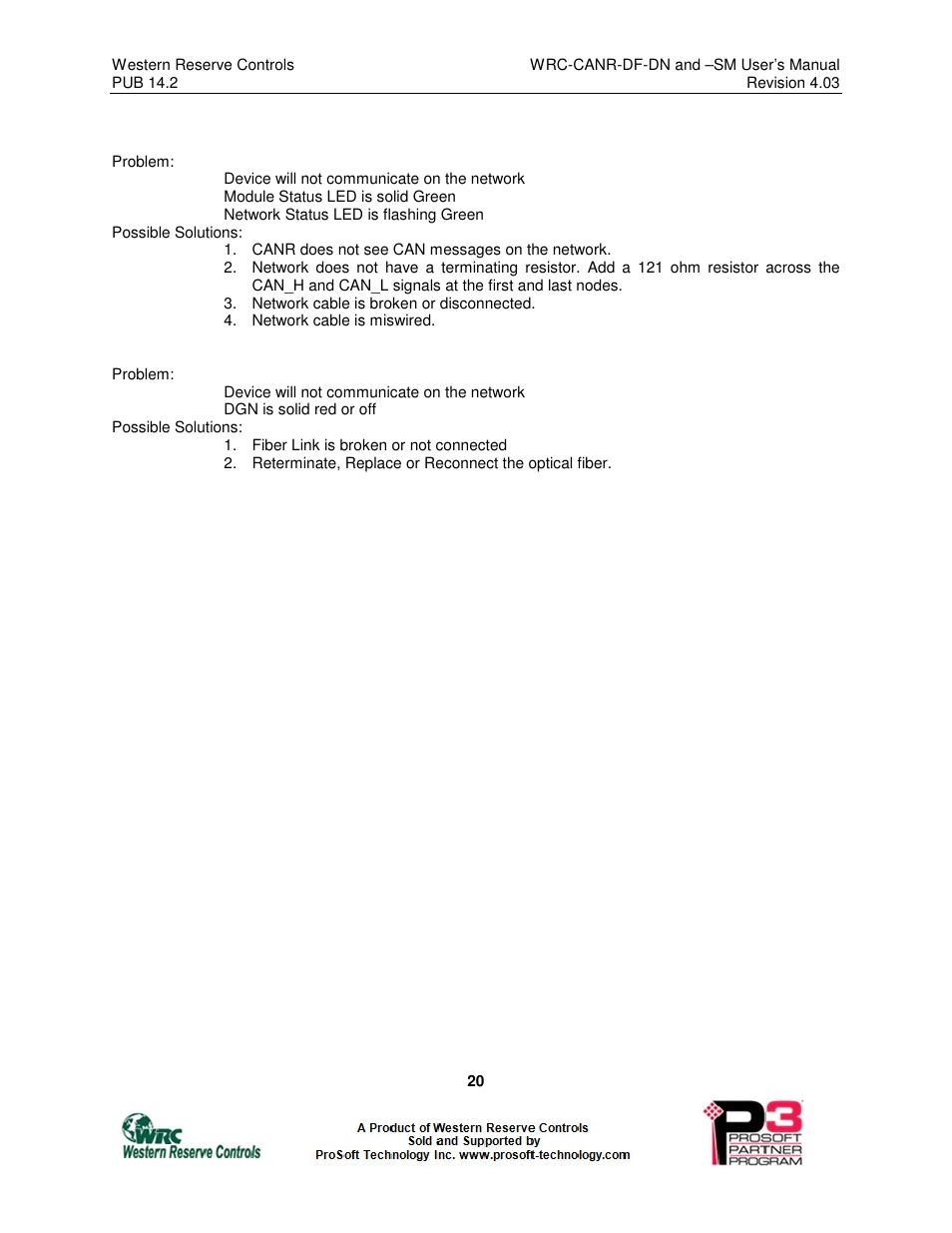 ProSoft Technology WRC-CANR-DF User Manual | Page 24 / 26