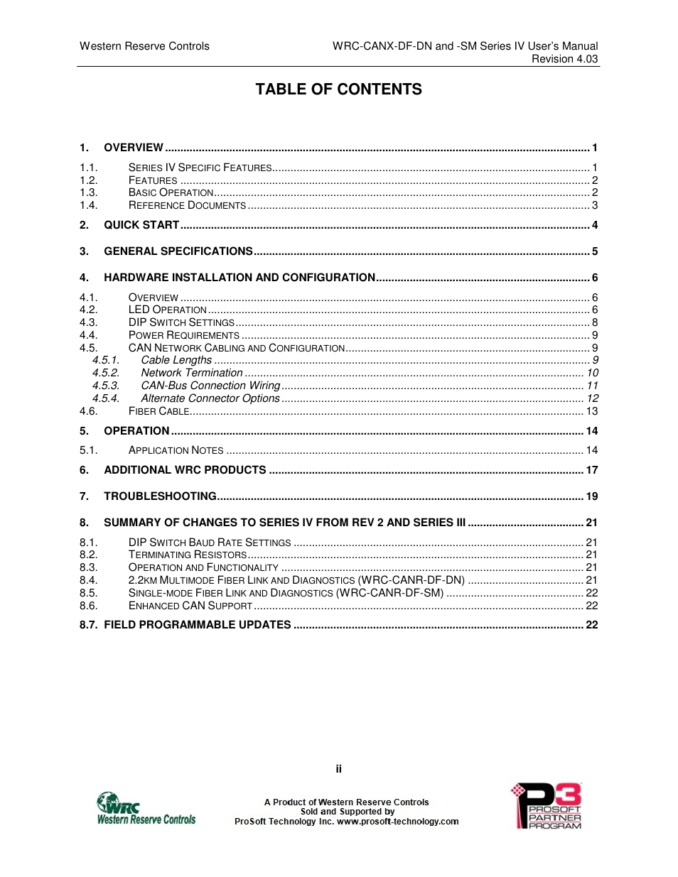 ProSoft Technology WRC-CANR-DF User Manual | Page 3 / 26