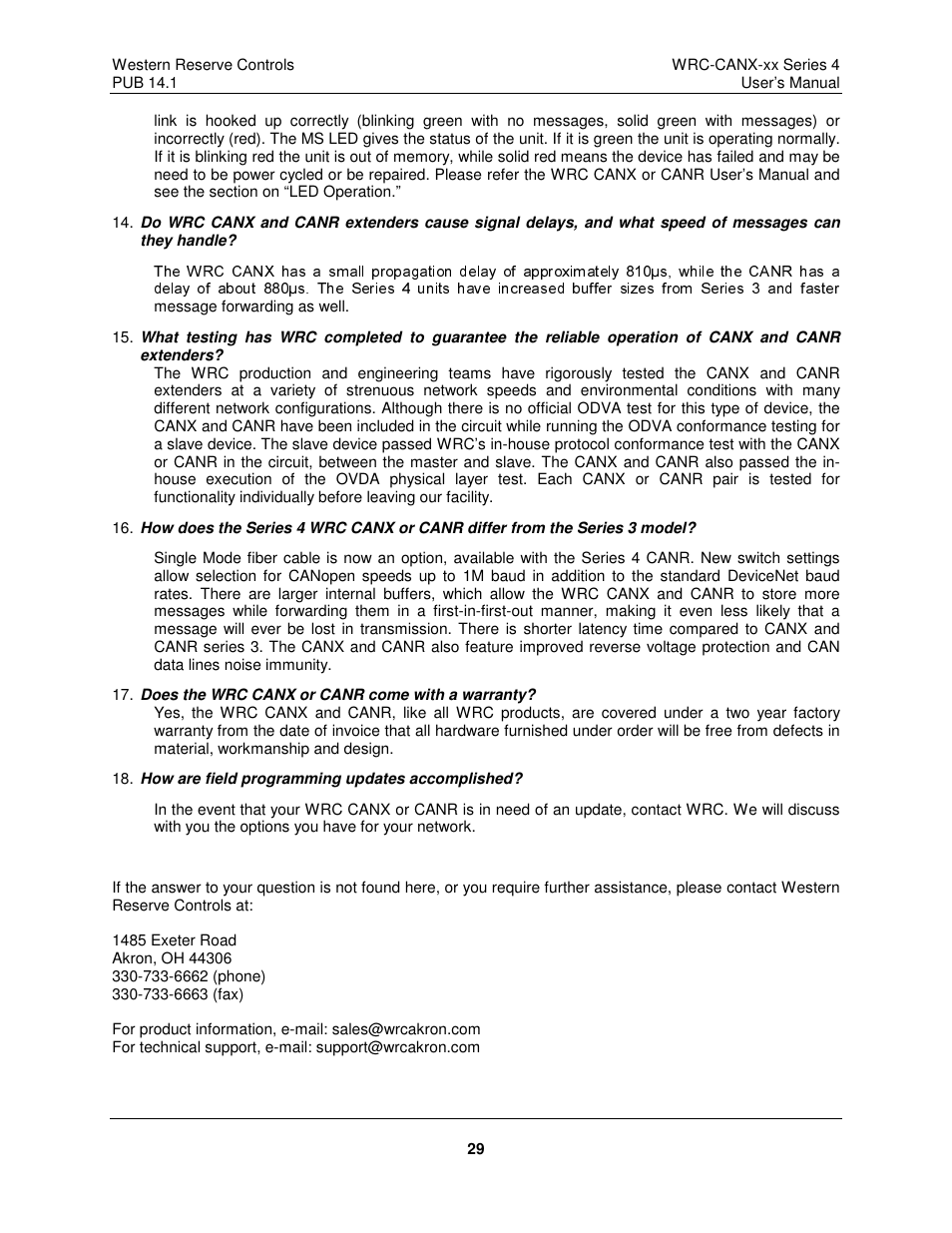 ProSoft Technology WRC-CANX User Manual | Page 33 / 33