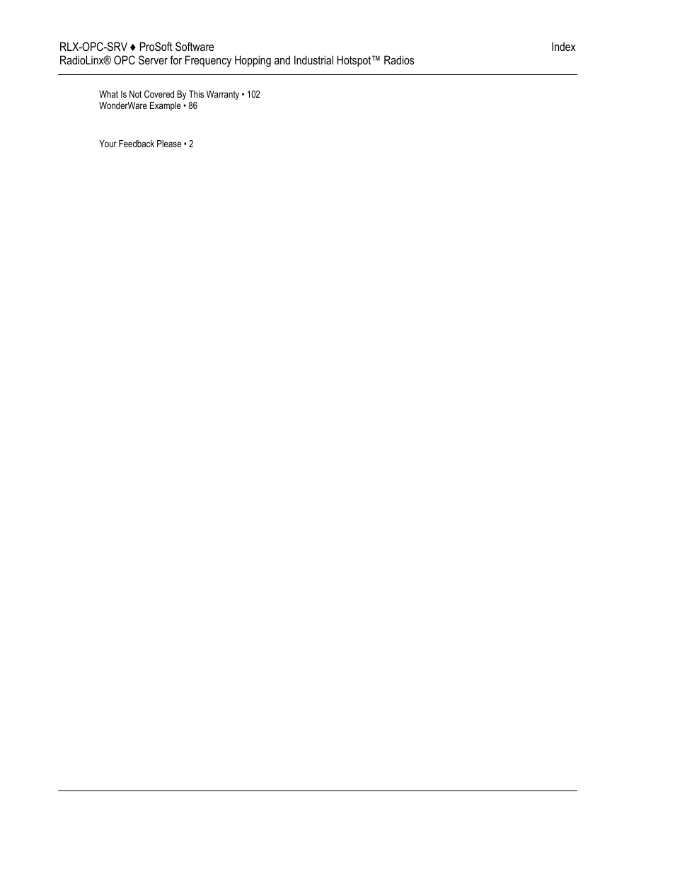 ProSoft Technology RLX-OPC-SRV User Manual | Page 108 / 108