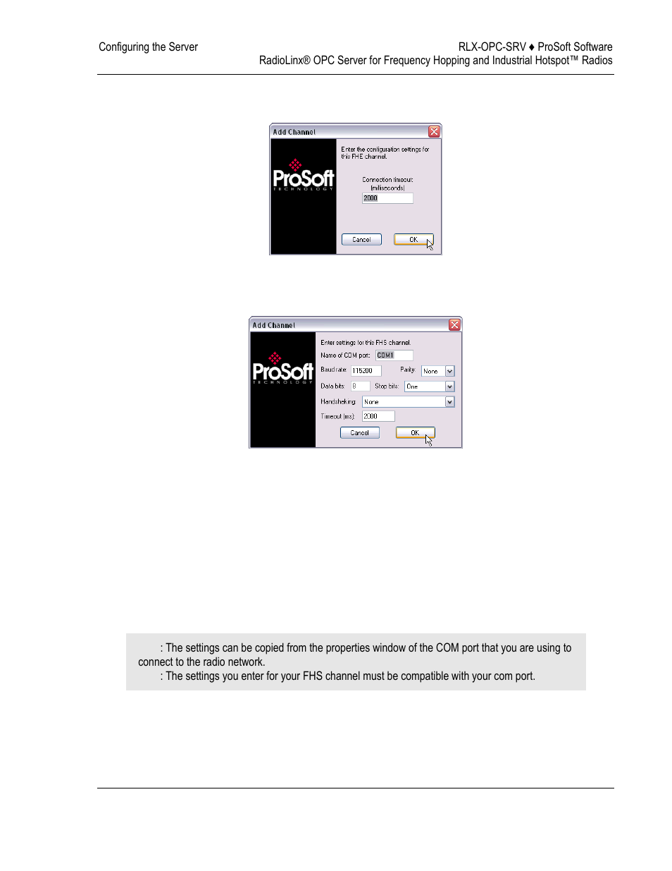 Rlx-fhe channel, Rlx-fhs channel | ProSoft Technology RLX-OPC-SRV User Manual | Page 29 / 108