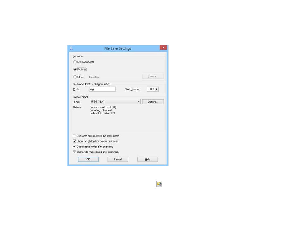 Selecting scan file settings | Epson Perfection V800 Photo User Manual | Page 68 / 107