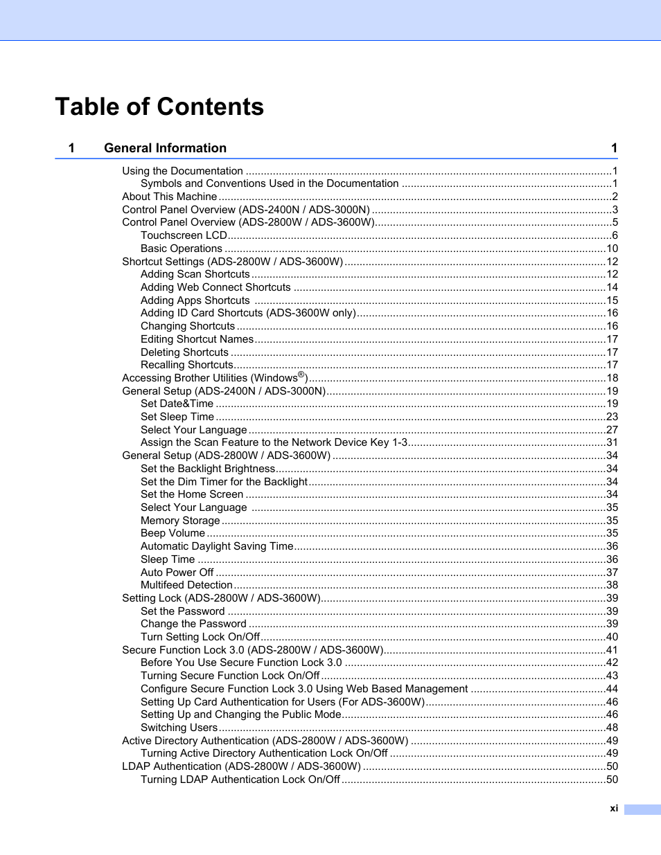 Brother ADS-2400N User Manual | Page 12 / 319