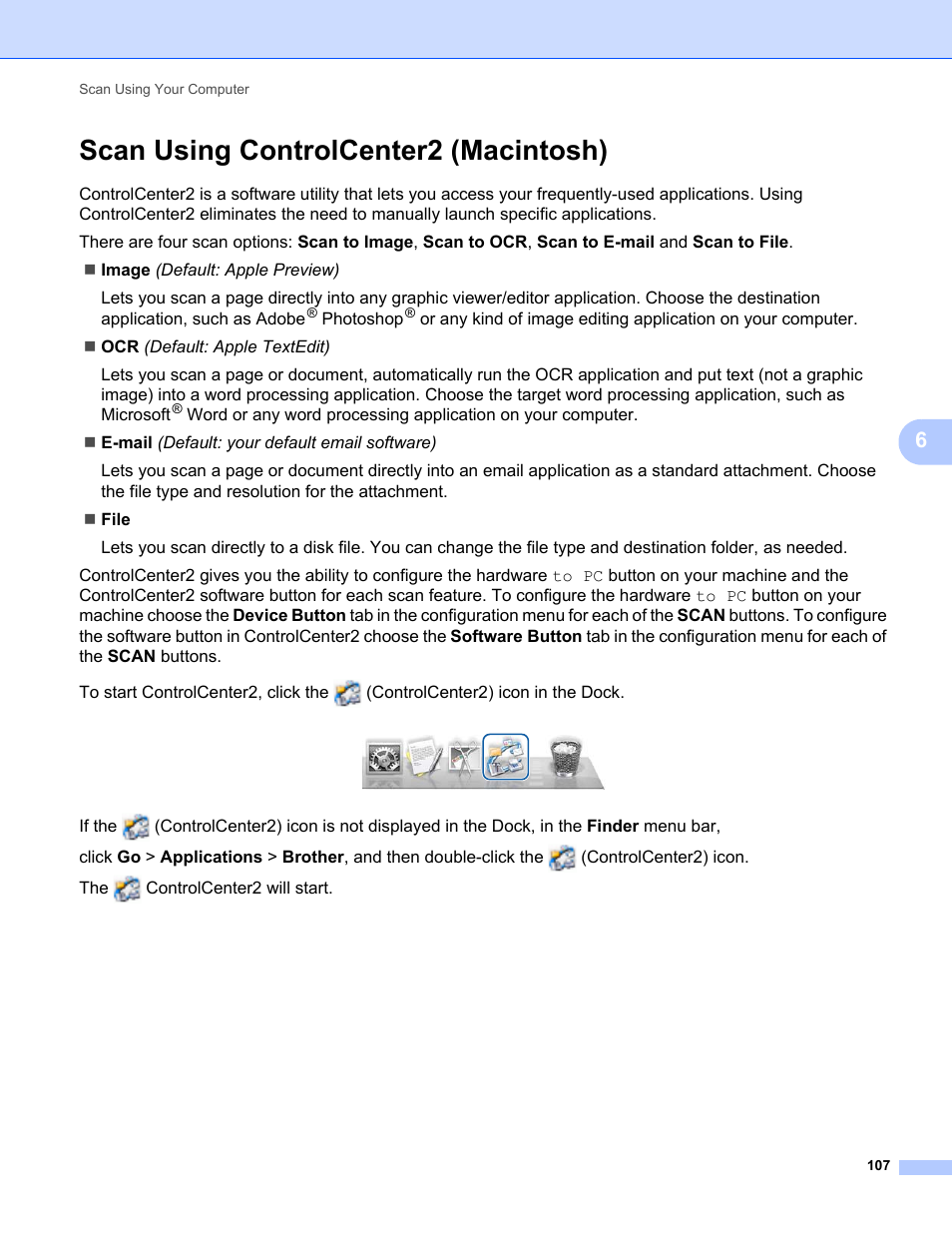 Scan using controlcenter2 (macintosh) | Brother ADS-2400N User Manual | Page 123 / 319