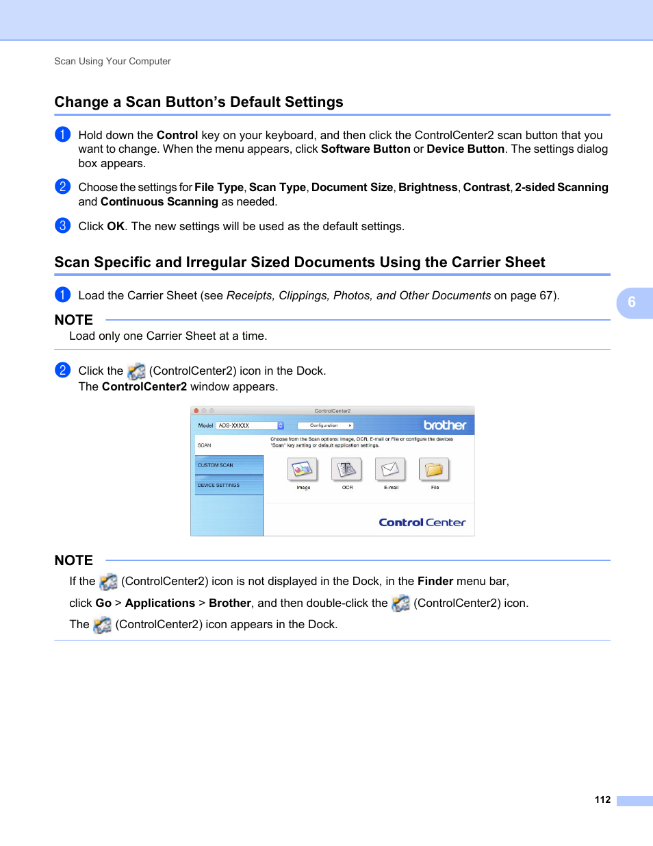 Change a scan button’s default settings, 6change a scan button’s default settings | Brother ADS-2400N User Manual | Page 128 / 319
