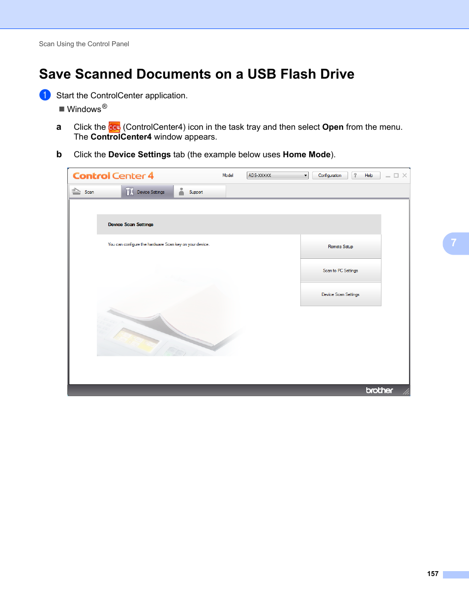 Save scanned documents on a usb flash drive | Brother ADS-2400N User Manual | Page 173 / 319