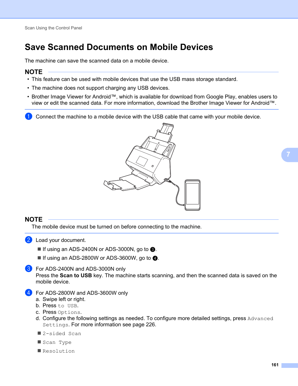 Save scanned documents on mobile devices | Brother ADS-2400N User Manual | Page 177 / 319