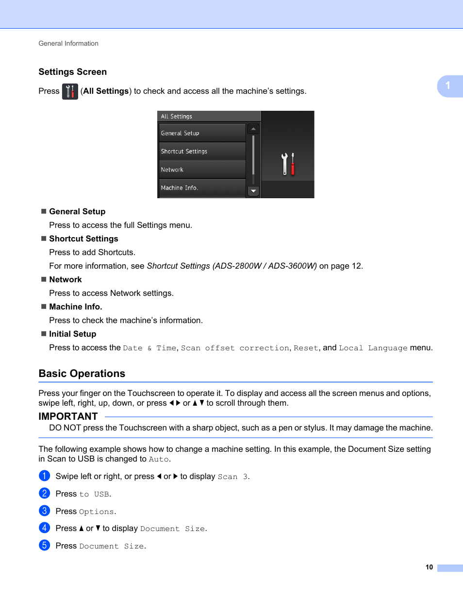 Basic operations | Brother ADS-2400N User Manual | Page 26 / 319