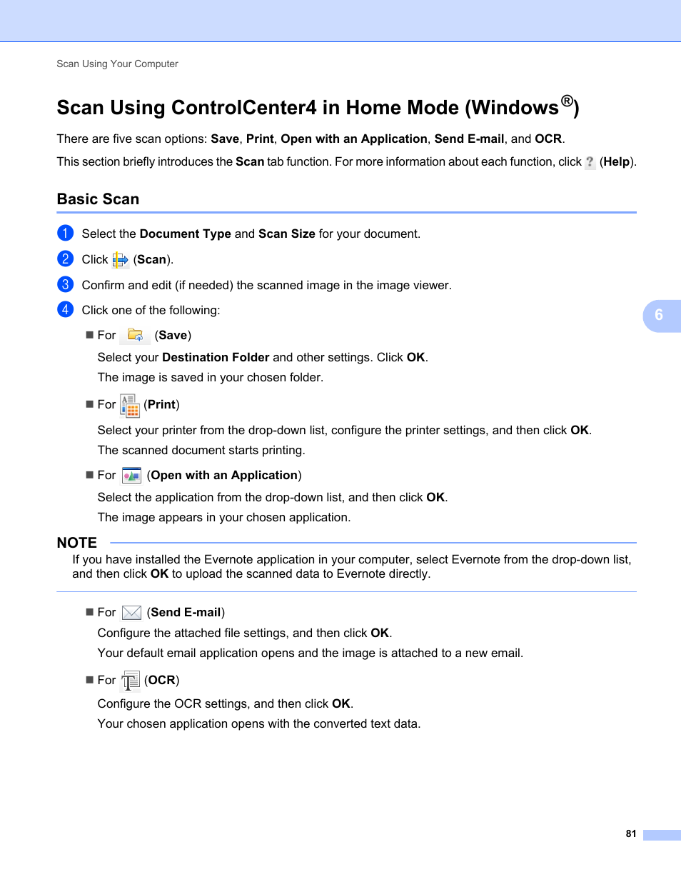 Scan using controlcenter4 in home mode (windows®), Basic scan, Scan using controlcenter4 in home mode (windows | Brother ADS-2400N User Manual | Page 97 / 319