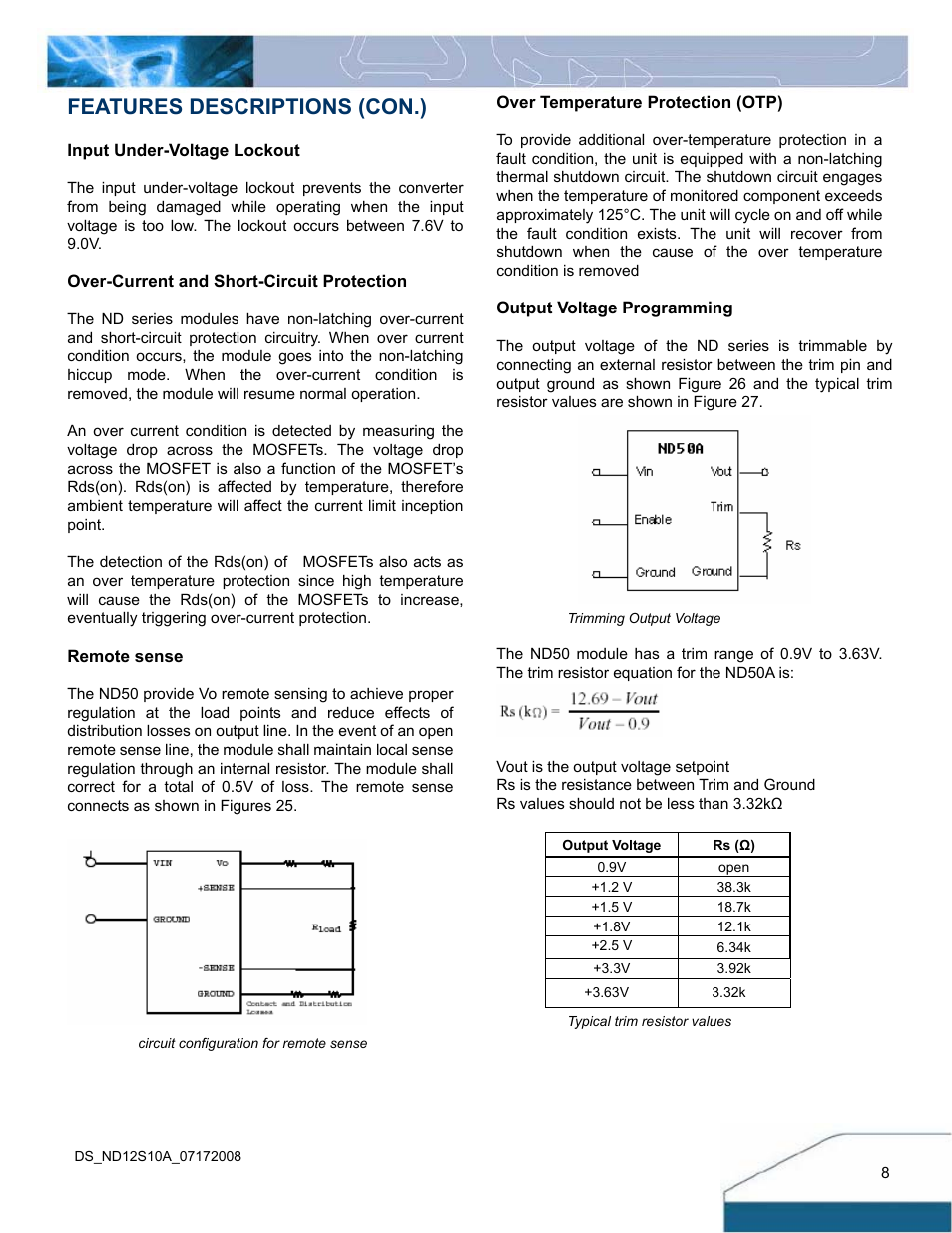 Features descriptions (con.) | Delta Electronics Delphi ND Series User Manual | Page 8 / 12