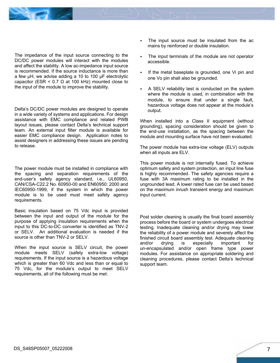 Design considerations | Delta Electronics S48SP User Manual | Page 7 / 14