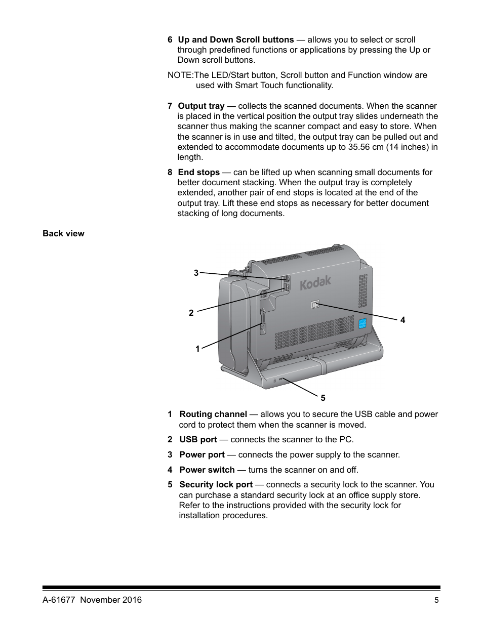 Back view | Kodak i2420 User Manual | Page 11 / 48