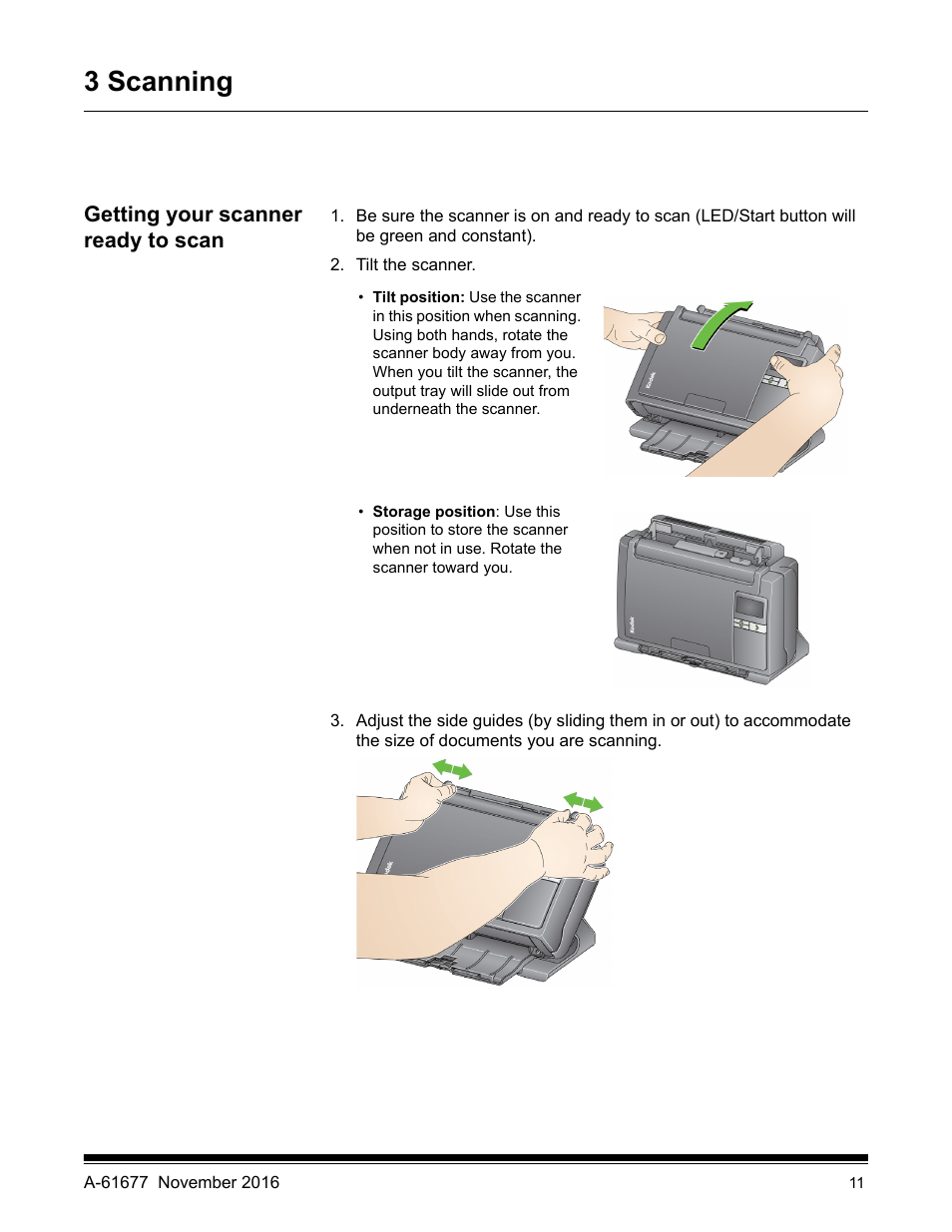 3 scanning, Getting your scanner ready to scan | Kodak i2420 User Manual | Page 17 / 48