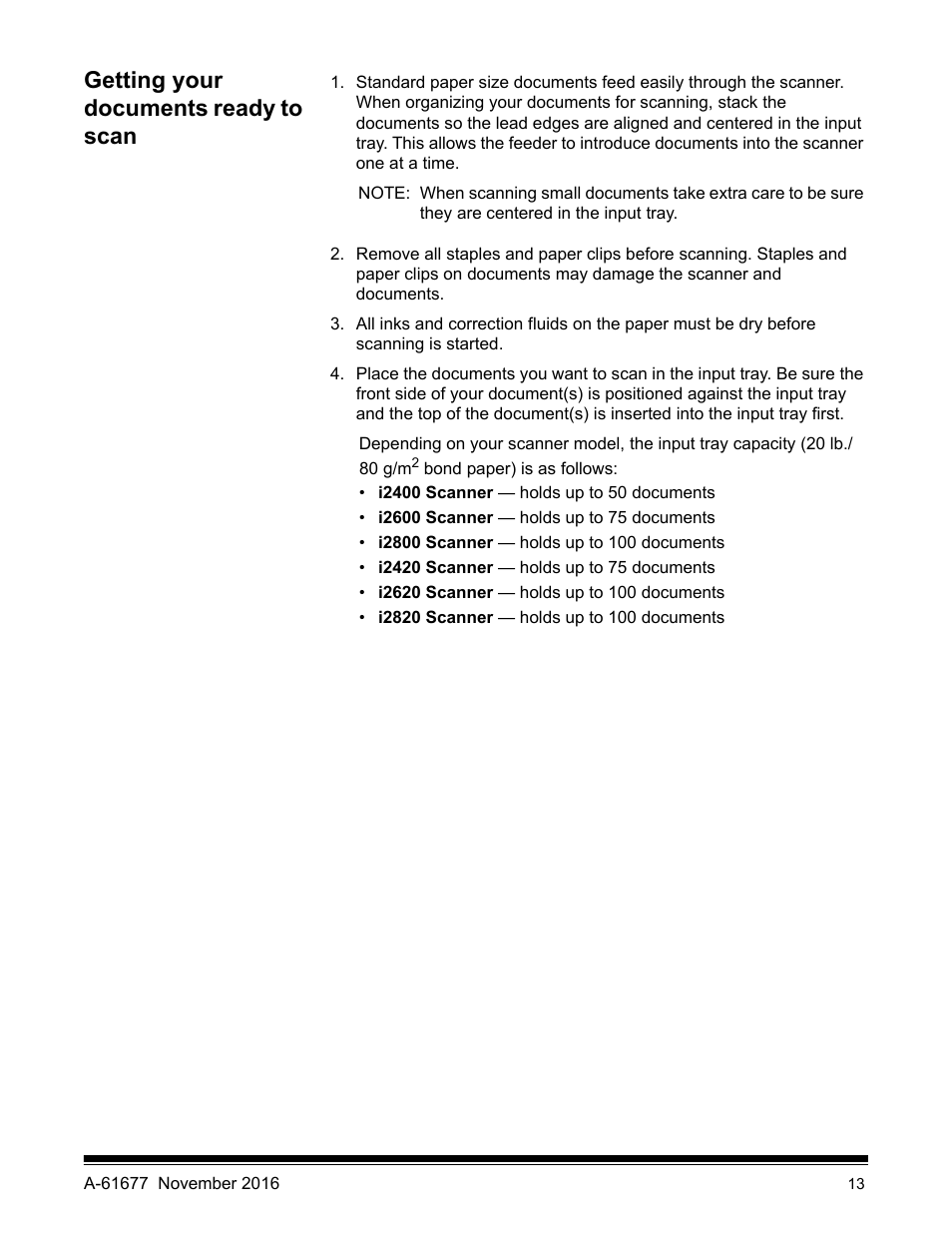 Getting your documents ready to scan | Kodak i2420 User Manual | Page 19 / 48