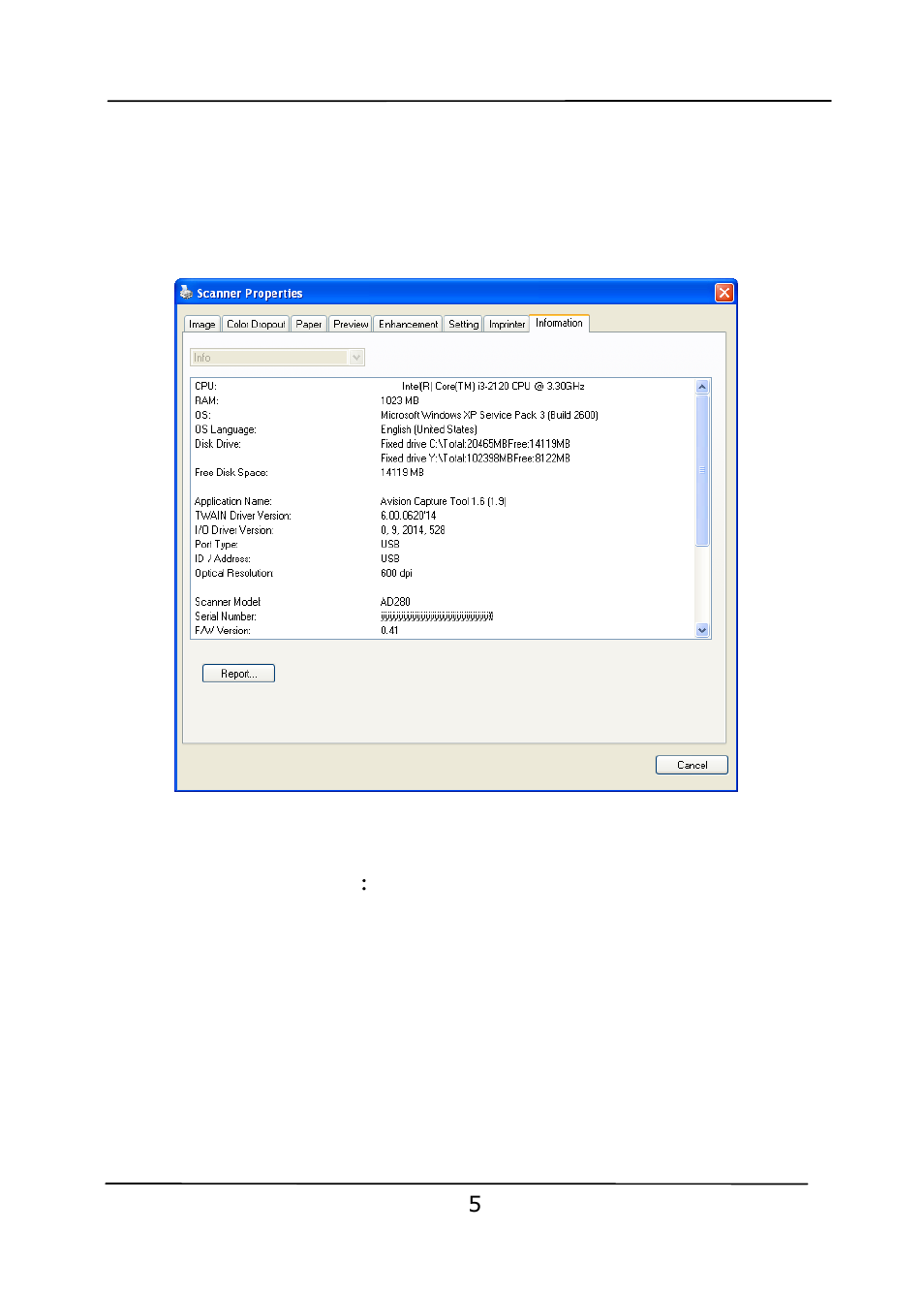 14 the information tab, The information tab | Avision AD260 User Manual | Page 108 / 132