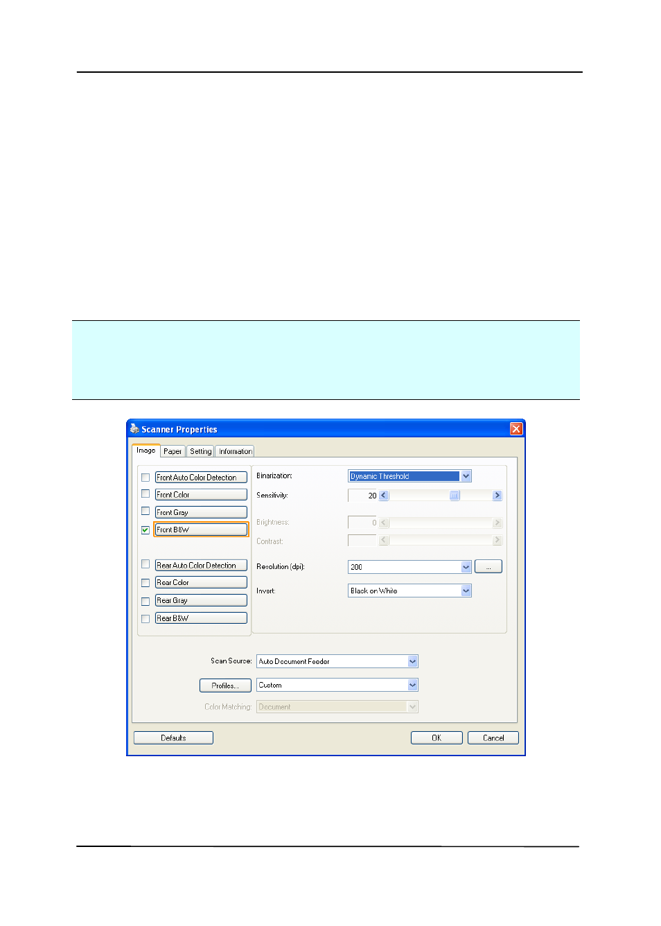 Using the scanner properties dialog box | Avision AD260 User Manual | Page 34 / 132