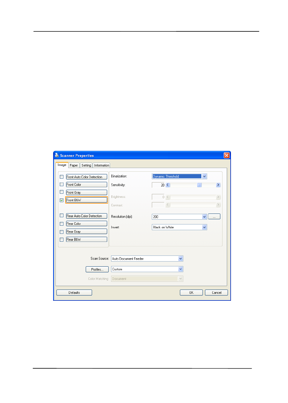 3 the image tab, The image tab | Avision AD260 User Manual | Page 39 / 132