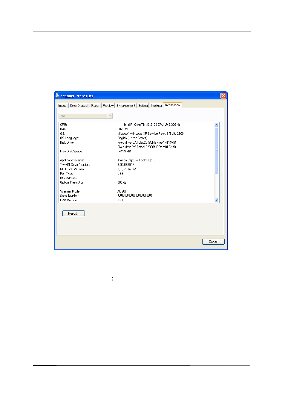 14 the information tab | Avision AD250F User Manual | Page 111 / 137