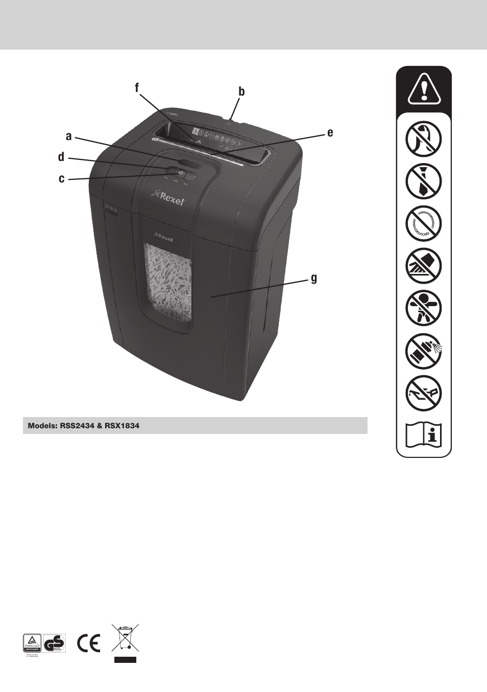 Rexel Mercury RSX1834 User Manual | Page 3 / 42