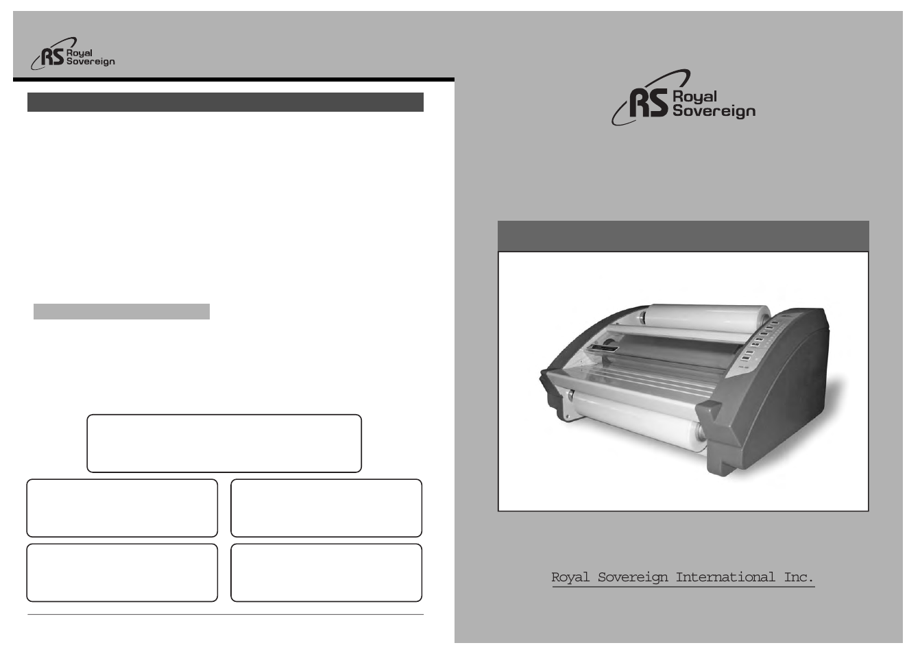 Royal Sovereign RSL-380 User Manual | 7 pages