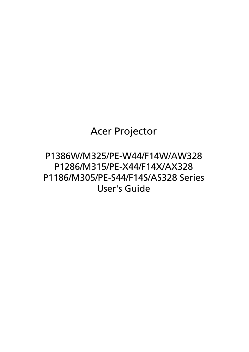 Acer P1186 User Manual | 59 pages