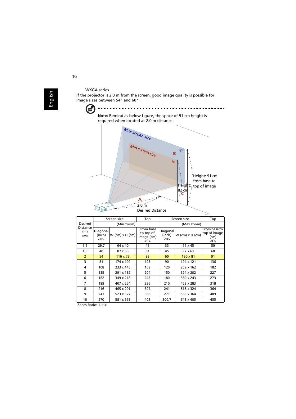 En gl ish | Acer P1186 User Manual | Page 26 / 59