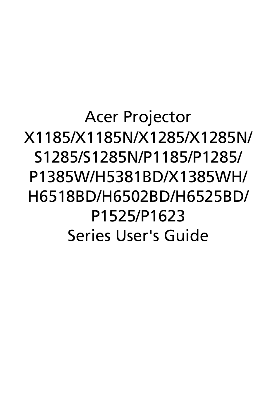 Acer P1623 User Manual | 84 pages