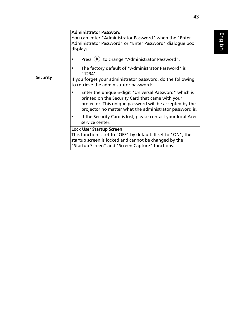 Acer P1623 User Manual | Page 53 / 84