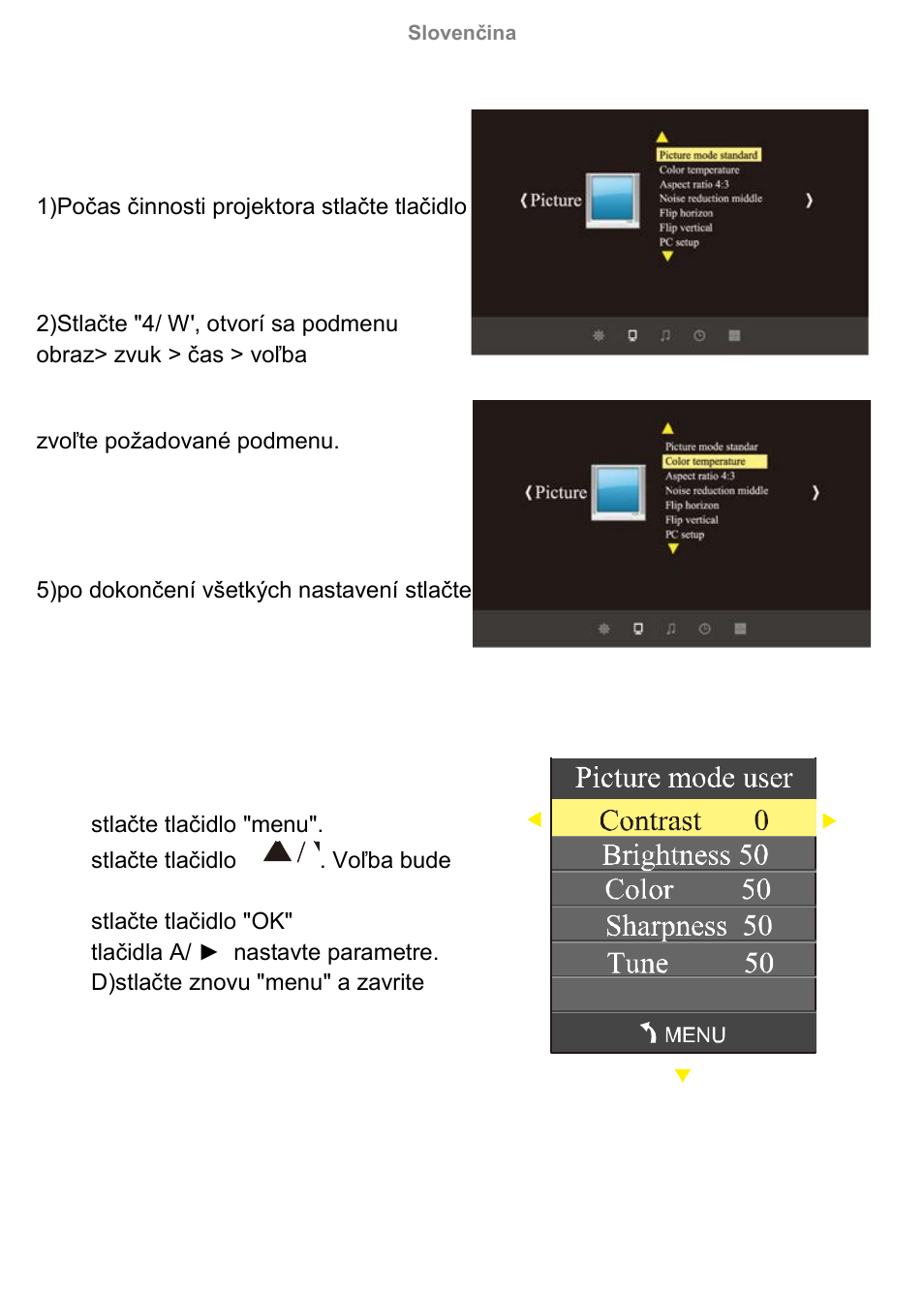 Menu nastavení | Overmax Multipic 3.1 User Manual | Page 48 / 88