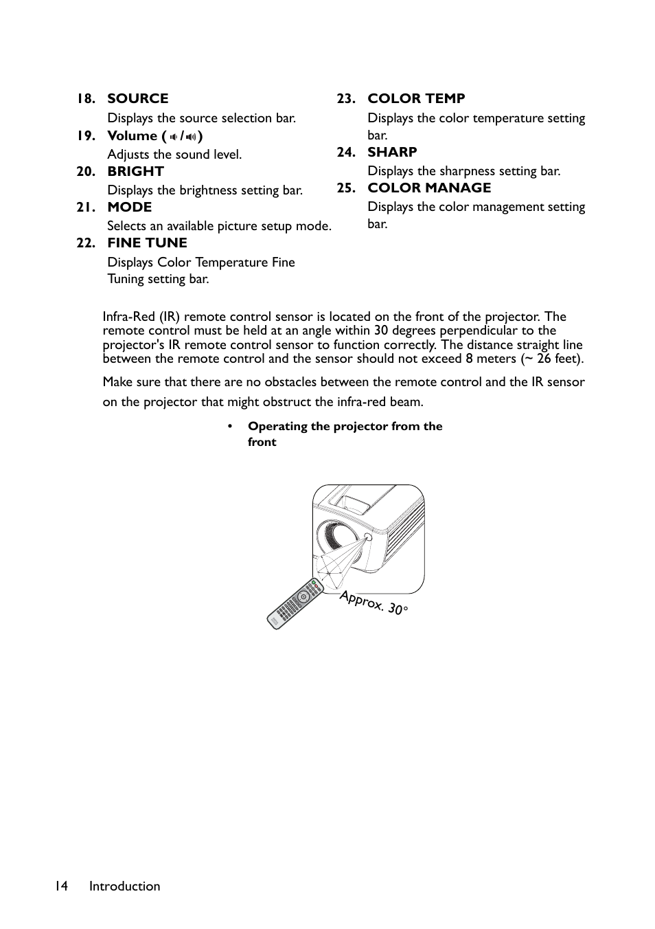 BenQ TH670s User Manual | Page 14 / 75