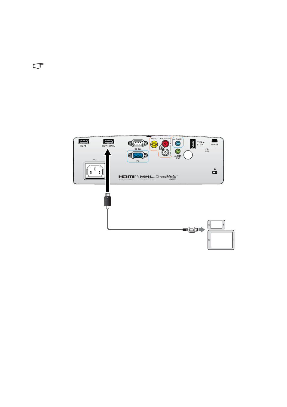 Smart devices connection, Using an hdmi to micro usb cable | BenQ TH683 User Manual | Page 20 / 75