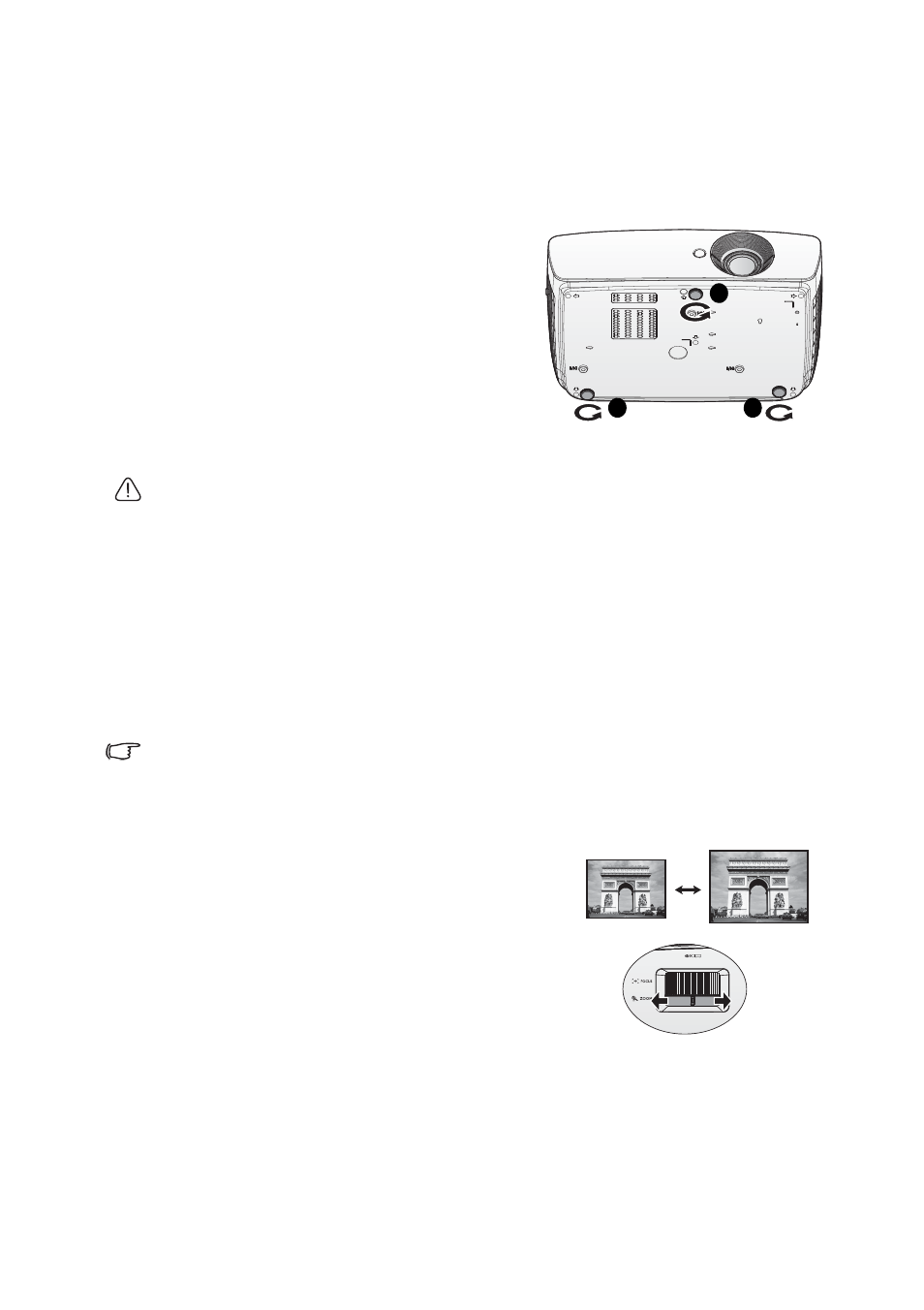 Adjusting the projected image, Adjusting the projection angle, Auto-adjusting the image | Fine-tuning the image size and clarity, Fine-tuning the image size | BenQ TH683 User Manual | Page 30 / 75