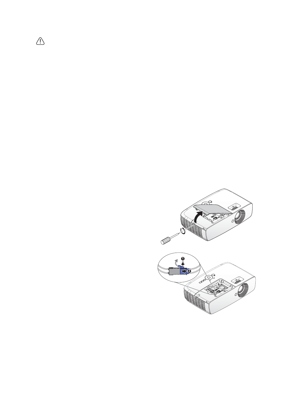 Replacing the lamp | BenQ TH683 User Manual | Page 62 / 75