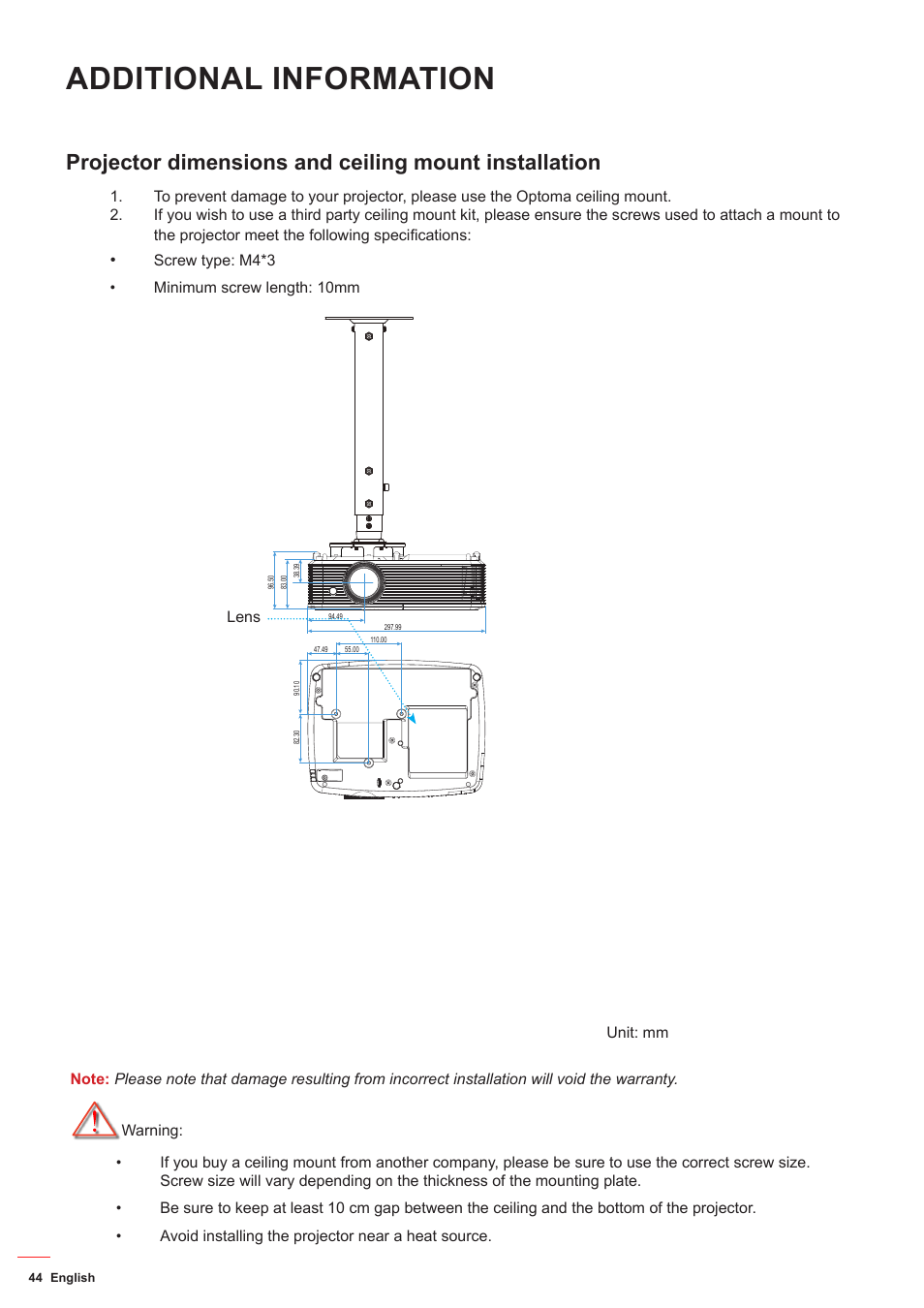 Additional information | Optoma HD142X User Manual | Page 44 / 55