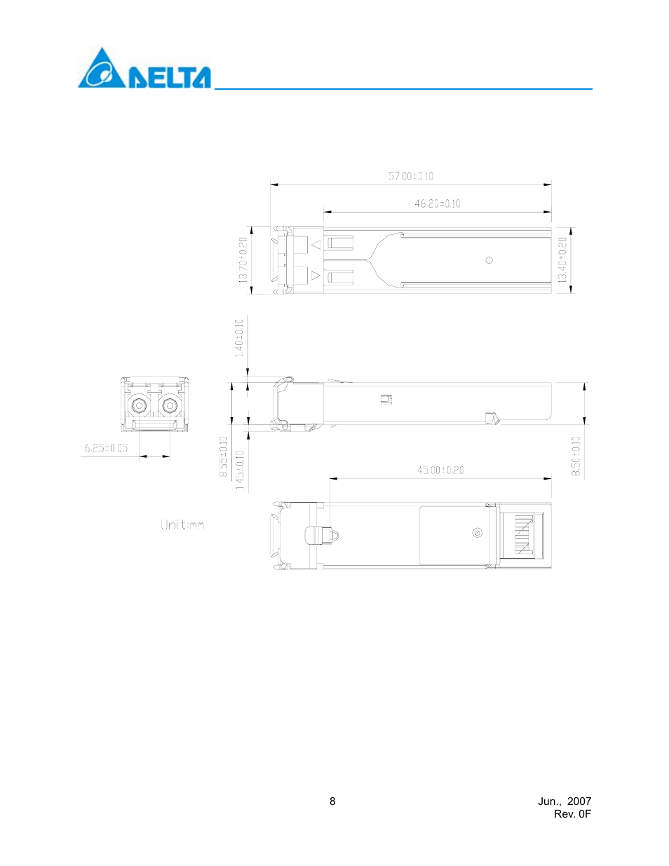Delta Electronics Multi-Rate CWDM SFP Transceiver LCP-155 CWDM User Manual | Page 8 / 14